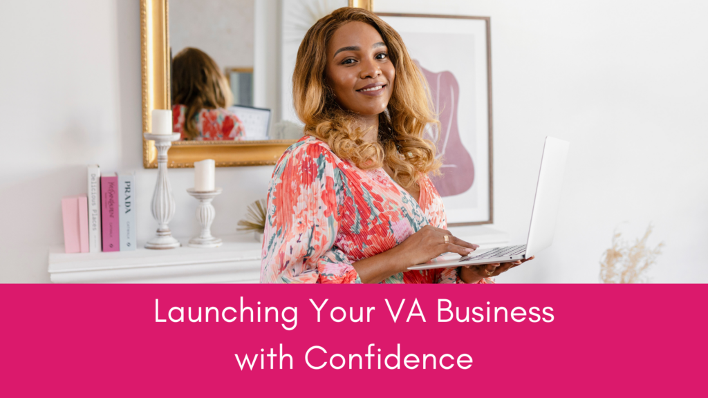 woman holding a laptop, feeling confident about launching their VA business